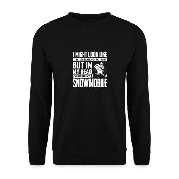 Snowmobile Riding Snowmobiling Snowmobiler Funny - Unisex Pullover - Schwarz - Vorne - Alina (178cm) & Michal (187cm)