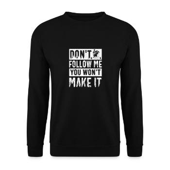 Motoneige Motoneige Ne me suivez pas - Sweat-shirt Unisexe - noir - Devant - Alina (178cm) & Michal (187cm)