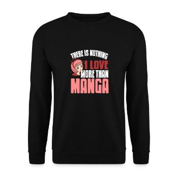 Il n’y a rien que j’aime plus que le manga cool - Sweat-shirt Unisexe - noir - Devant - Alina (178cm) & Michal (187cm)