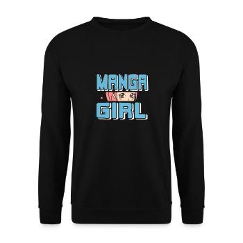 Manga Girl Retro Manga Lover For Her T-Shirt - Unisex Sweatshirt - black - Front - Alina (178cm) & Michal (187cm)
