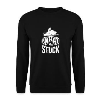 Motoneige En motoneige Quel jeu de mots coincé - Sweat-shirt Unisexe - noir - Devant - Alina (178cm) & Michal (187cm)