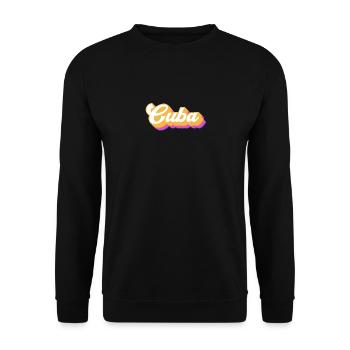 Vintage Urlaub Reise Karibik Kuba - Unisex Pullover - Schwarz - Vorne - Alina (178cm) & Michal (187cm)