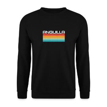 Vintage Urlaub Reise Karibik Anguilla - Unisex Pullover - Schwarz - Vorne - Alina (178cm) & Michal (187cm)