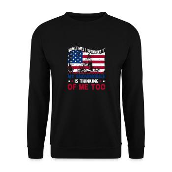 Whether my snowmobile also thinks of me - Unisex Sweatshirt - black - Front - Alina (178cm) & Michal (187cm)