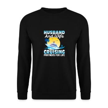Husband And Wife Cruising Partners For Life Cruise - Unisex Sweatshirt - black - Front - Alina (178cm) & Michal (187cm)