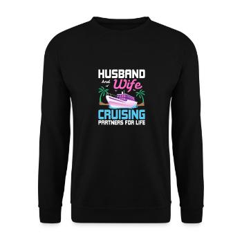 Husband And Wife Cruising Partners For Life Vacati - Unisex Sweatshirt - black - Front - Alina (178cm) & Michal (187cm)