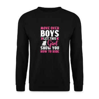 À l’écart Garçons La fille vous montre comment il - Sweat-shirt Unisexe - noir - Devant - Alina (178cm) & Michal (187cm)