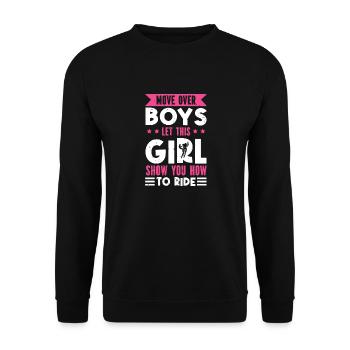 À l’écart Garçons La fille vous montre comment il - Sweat-shirt Unisexe - noir - Devant - Alina (178cm) & Michal (187cm)