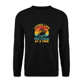 Living Life One Cruise At A Time Cruiser Vacation - Unisex Sweatshirt - black - Front - Alina (178cm) & Michal (187cm)