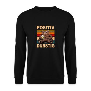 Löten, Digga LÖTEN! Biertrinker Sauf Spruch Bär - Unisex Pullover - Schwarz - Vorne - Alina (178cm) & Michal (187cm)