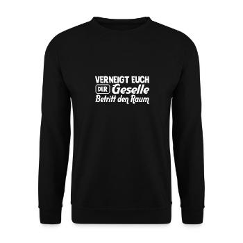 Ausbildung Bestanden Geselle Gesellenprüfung - Unisex Pullover - Schwarz - Vorne - Alina (178cm) & Michal (187cm)