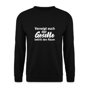 Ausbildung Bestanden Geselle Gesellenprüfung - Unisex Pullover - Schwarz - Vorne - Alina (178cm) & Michal (187cm)