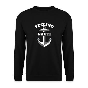 Nauti Bateau Nautique Marin Voile Capitaine Ancre - Sweat-shirt Unisexe - noir - Devant - Alina (178cm) & Michal (187cm)