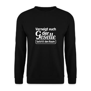 Ausbildung Bestanden Geselle Gesellenprüfung - Unisex Pullover - Schwarz - Vorne - Alina (178cm) & Michal (187cm)