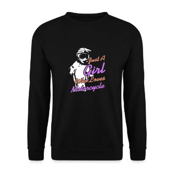 Juste une fille qui aime moto rétro motard - Sweat-shirt Unisexe - noir - Devant - Alina (178cm) & Michal (187cm)