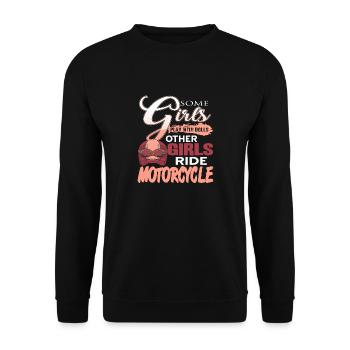 Autres filles roulent à moto Drôle de motard fille - Sweat-shirt Unisexe - noir - Devant - Alina (178cm) & Michal (187cm)