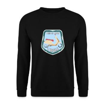 This Is How I Roll Awesome Retro Scooter - Unisex Sweatshirt - black - Front - Alina (178cm) & Michal (187cm)
