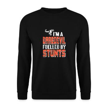 Je suis un casse-cou alimenté par des cascades rétro vintage - Sweat-shirt Unisexe - noir - Devant - Alina (178cm) & Michal (187cm)