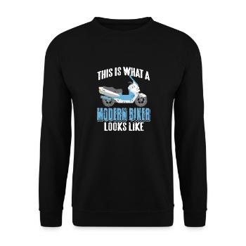 Voici à quoi ressemble un motard moderne - Sweat-shirt Unisexe - noir - Devant - Alina (178cm) & Michal (187cm)