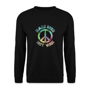 Make Beer Not War - Unisex Sweatshirt - black - Front - Alina (178cm) & Michal (187cm)