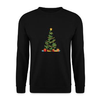 Tortue de mer Arbre de Noël Animal Noël PJ - Sweat-shirt Unisexe - noir - Devant - Alina (178cm) & Michal (187cm)