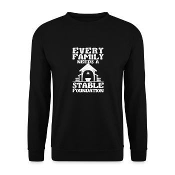 Christian Jesus Christmas Pjs Every Family - Unisex Sweatshirt - black - Front - Alina (178cm) & Michal (187cm)