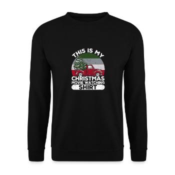 Funny Xmas PJ Truck Tree This is my Christmas - Unisex Sweatshirt - black - Front - Alina (178cm) & Michal (187cm)