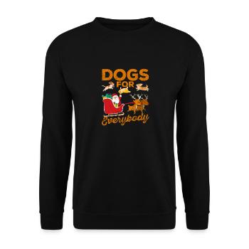 Hunde für alle Weihnachtsmann lustige Weihnachten - Unisex Pullover - Schwarz - Vorne - Alina (178cm) & Michal (187cm)