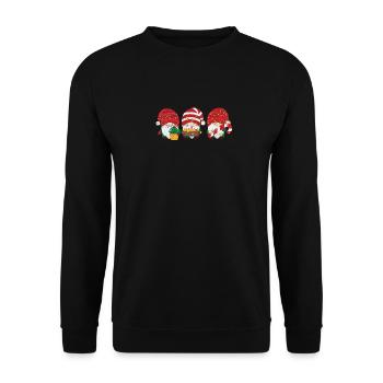 Noël Gnome Noël Pyjama PJs Vacances d’hiver - Sweat-shirt Unisexe - noir - Devant - Alina (178cm) & Michal (187cm)
