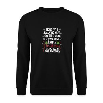 Old Fashioned Family Christmas PJs Ugly Xmas - Unisex Sweatshirt - black - Front - Alina (178cm) & Michal (187cm)