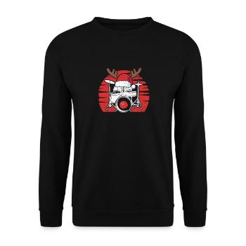 Batterie Noël Pyjama Instrument de musique - Sweat-shirt Unisexe - noir - Devant - Alina (178cm) & Michal (187cm)