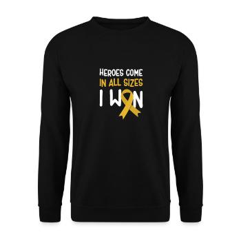 Les héros viennent dans toutes les tailles, les enfants Cancer - Sweat-shirt Unisexe - noir - Devant - Alina (178cm) & Michal (187cm)