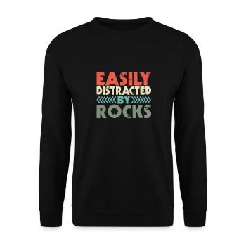 Facilement distrait par Rocks Geology Rock Collector - Sweat-shirt Unisexe - noir - Devant - Alina (178cm) & Michal (187cm)