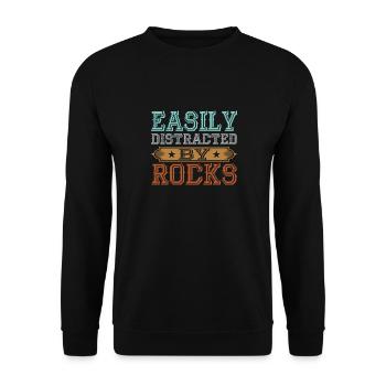 Facilement distrait par Rocks Geology Rock Collector - Sweat-shirt Unisexe - noir - Devant - Alina (178cm) & Michal (187cm)