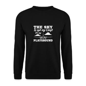 Der Himmel Ist Nicht Meine Grenze, Es Ist Meine - Unisex Pullover - Schwarz - Vorne - Alina (178cm) & Michal (187cm)