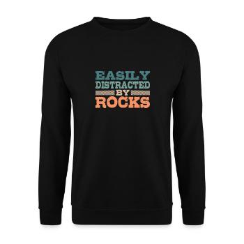 Slightly Distracted By Rocks Geology Rock Collector - Unisex Sweatshirt - black - Front - Alina (178cm) & Michal (187cm)