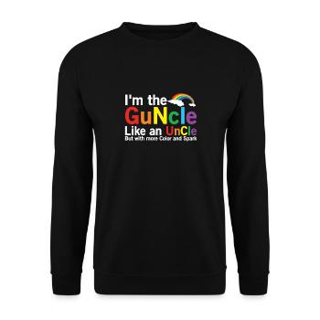 Funny Guncle Gay Uncle Pride Color Rainbow - Unisex Sweatshirt - black - Front - Alina (178cm) & Michal (187cm)