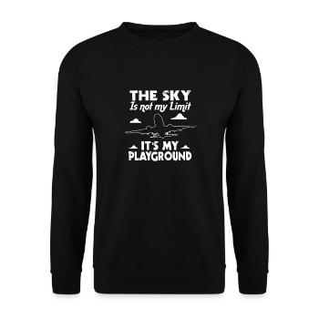 Der Himmel Ist Nicht Meine Grenze, Es Ist Meine - Unisex Pullover - Schwarz - Vorne - Alina (178cm) & Michal (187cm)