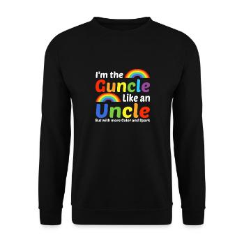 Funny Guncle-homosexual - Unisex Sweatshirt - black - Front - Alina (178cm) & Michal (187cm)