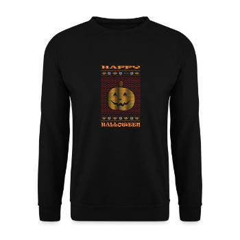 Happy Halloween Classy - Unisex Pullover - Schwarz - Vorne - Alina (178cm) & Michal (187cm)