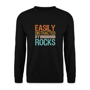 Facilement distrait par Rocks Geology Rock Collector - Sweat-shirt Unisexe - noir - Devant - Alina (178cm) & Michal (187cm)
