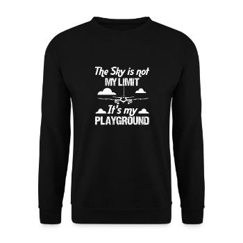 Der Himmel Ist Nicht Meine Grenze, Es Ist Meine - Unisex Pullover - Schwarz - Vorne - Alina (178cm) & Michal (187cm)