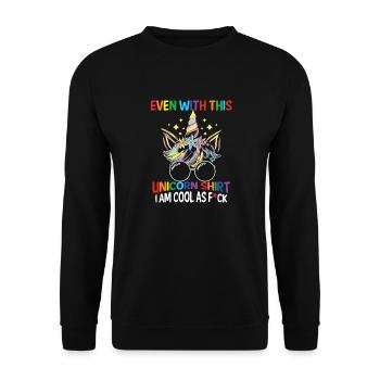 Funny Sarcastic Unicorn Confidence - Unisex Sweatshirt - black - Front - Alina (178cm) & Michal (187cm)