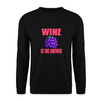 Le vin est la réponse Drôle de t-shirt amateur de vin - Sweat-shirt Unisexe - noir - Devant - Alina (178cm) & Michal (187cm)