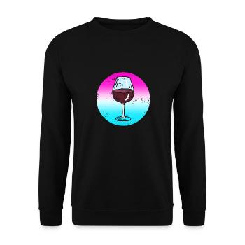 Cool Vintage Wine Lover Wine Glass Designs - Sweat-shirt Unisexe - noir - Devant - Alina (178cm) & Michal (187cm)