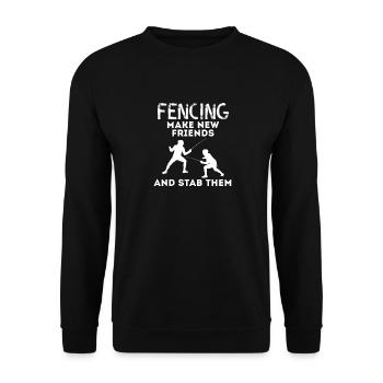 L’escrime se fait de nouveaux amis et poignarde-les Fencer Pun - Sweat-shirt Unisexe - noir - Devant - Alina (178cm) & Michal (187cm)