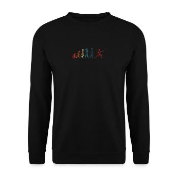 Funny Fencing Evolution Sword Saber Sports Pun - Unisex Sweatshirt - black - Front - Alina (178cm) & Michal (187cm)