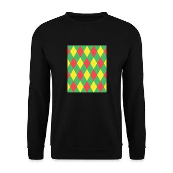 Rhombus Yellow Red Green Costume Halloween Suit - Unisex Sweatshirt - black - Front - Alina (178cm) & Michal (187cm)