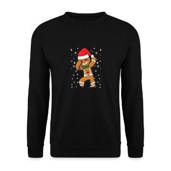 Dabbing Gingerbread Man Cookies Christmas Pjs - Unisex Sweatshirt - black - Front - Alina (178cm) & Michal (187cm)