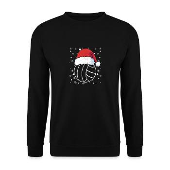 Volleyball Santa Claus Beanie Sports Christmas - Unisex Sweatshirt - black - Front - Alina (178cm) & Michal (187cm)